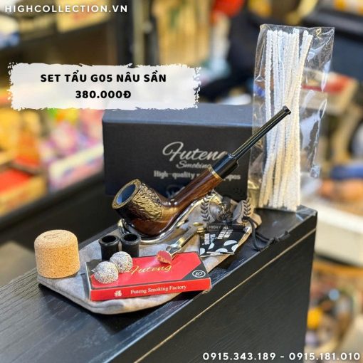 Set Tẩu Hút Thuốc G05 Nâu Sần