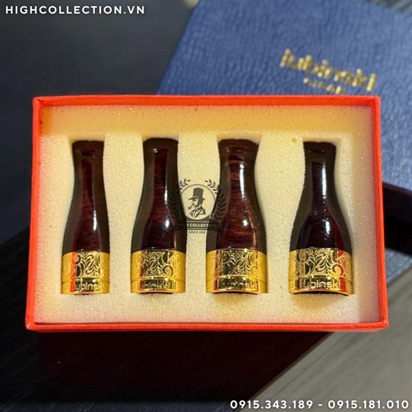 Set Cán Tẩu Cigar Gỗ Bọc Đồng Hoa Văn Lubinski 4C