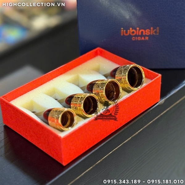 Set Cán Tẩu Cigar Gỗ Bọc Đồng Hoa Văn Lubinskii 4C